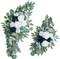 Artificial Dusty Blue Wedding Arch Flower Swags Set of 2, White Floral Garland Decorations for Ceremony Arch, Welcome Sign, Reception Backdrop, Bridal Shower, Engagement and Event Decor